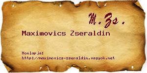 Maximovics Zseraldin névjegykártya